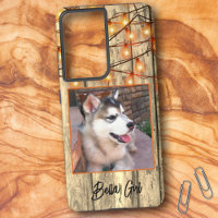 Custom Rustic Square Photo Alaskan Malamute Puppy