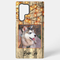 Custom Rustic Square Photo Alaskan Malamute Puppy