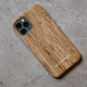 Custom Rustic Tan Brown Coloured Faux Woodgrain Case-Mate iPhone Case