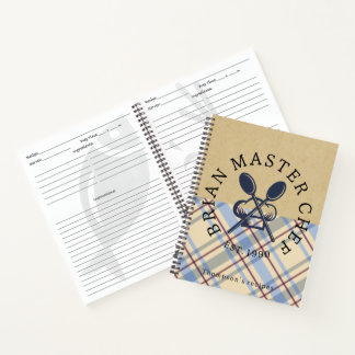 Custom rustic tartan Classic Farmhouse Brown Notebook