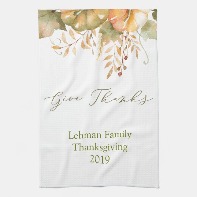Custom Rustic Thanksgiving Teatowels Tea Towels (Vertical)