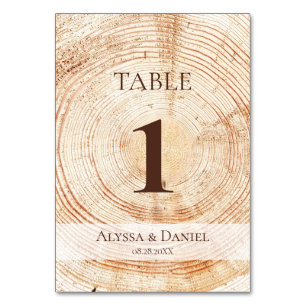 Custom Rustic wedding Wood Grain background Table Number