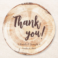 Custom Rustic Wedding Wood Grain Favour Thank you
