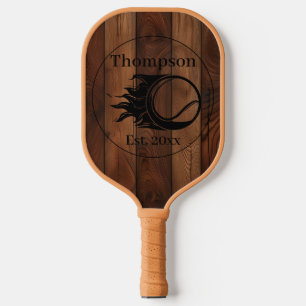 Custom Rustic Wood Texture Pickleball Paddle