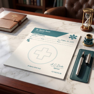 Custom RX Pad Teal Doctor Prescription Medical