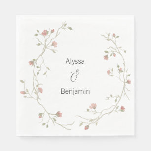 Custom Sage & Blush Bohemian Wedding Napkin