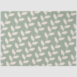 Custom Sage Green 70s Retro Leaf Pattern  Tissue Paper