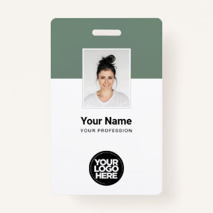 Custom Sage Green Corporate Employee Name Tags ID Badge