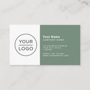 Custom sage green modern minimalist any colour business card