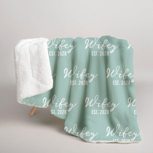 Custom Sage Sherpa Blanket for Wifey & Hubby Gift