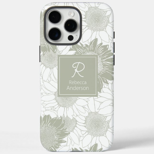 Custom Sage Sunflower Case-Mate iPhone Case (Back)