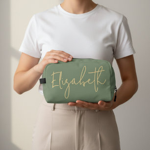 Custom Sage Travel Organiser for Teacher or Girls Dopp Kit