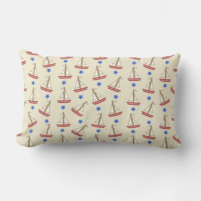 Custom Sailboats Throw Pillow (Front)