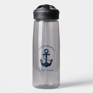 Custom Sailing Crew Captain Boat Name Water Bottle