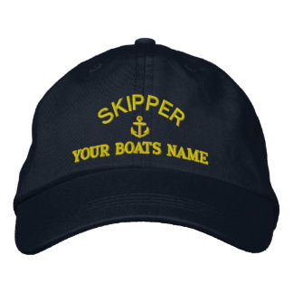 Custom sailing skipper captains embroidered hat