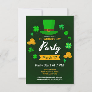 Custom Saint Patrick's Day Irish Themed Party Invitation