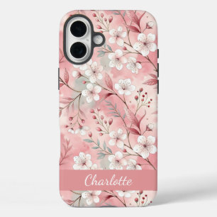 Custom Sakura Flower Pattern Pink  iPhone 16 Plus Case
