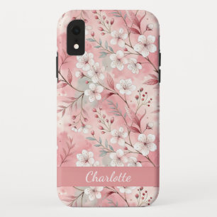 Custom Sakura Flower Pattern Pink Case-Mate iPhone Case