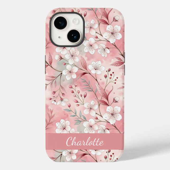 Custom Sakura Flower Pattern Pink  Case-Mate iPhone Case (Back)