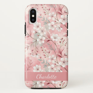 Custom Sakura Flower Pattern Pink Case-Mate iPhone Case