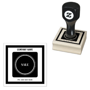 Custom SALE Text with Company Name and Phone No Rubber Stamp