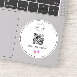 Custom salon logo Instagram QR Code