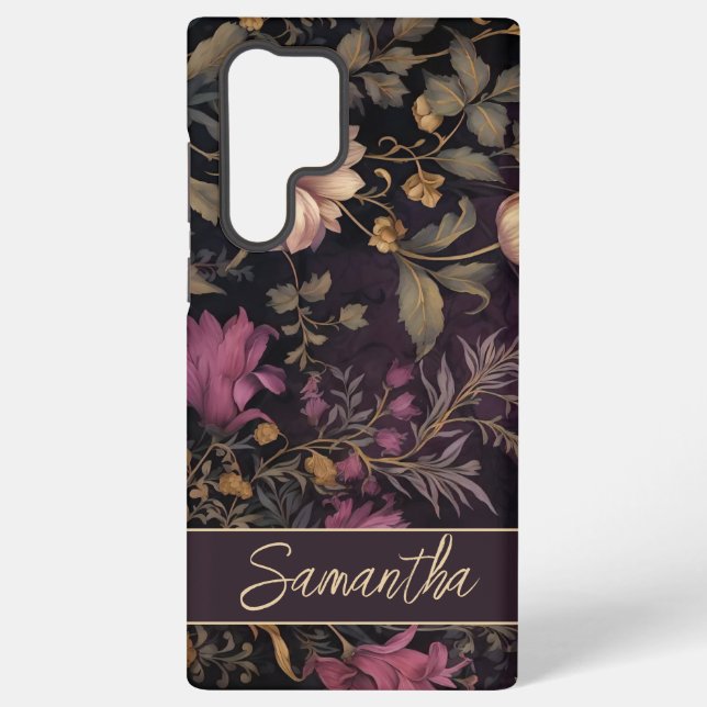 Custom samsung phone case with flower pattern (Back)