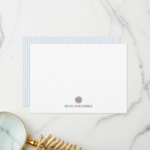 Custom Sand Dollar Painting Beach Stationary Thank You Card