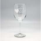 Custom Sand Etched Wine Glass - Happy Hour