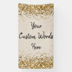 Custom Sand Gold Black Birthday Party Photo Prop Banner