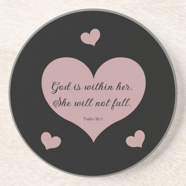 Custom sandstone coaster God is within her  (Front)