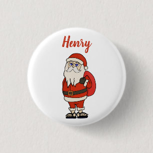 Custom Santa Claus Christmas Flip Flops 3 Cm Round Badge