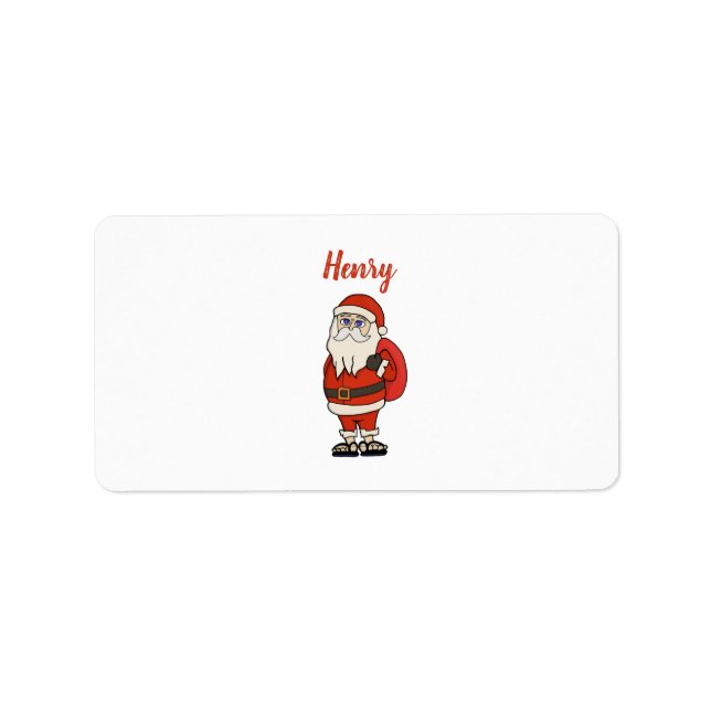 Custom Santa Claus Christmas Flip Flops Label (Front)