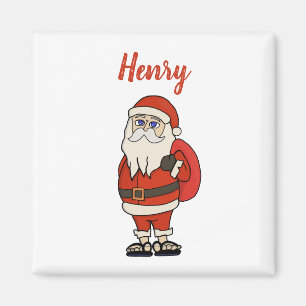 Custom Santa Claus Christmas Flip Flops Magnet