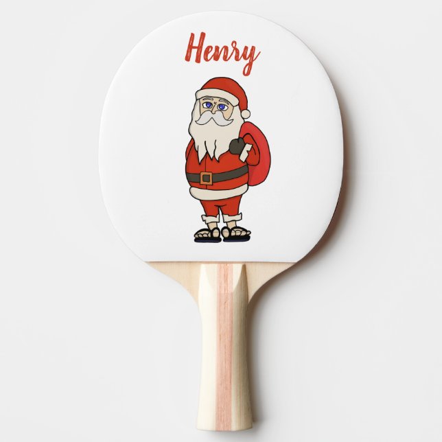Custom Santa Claus Christmas Flip Flops Ping Pong Paddle (Front)