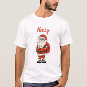 Custom Santa Claus Christmas Flip Flops T-Shirt