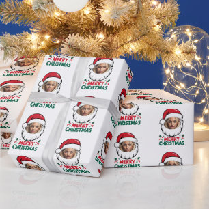 Custom Santa Claus face with your photo Wrapping P Paper