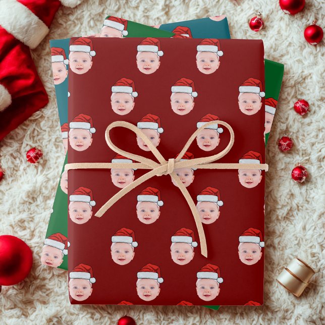 Custom Santa Claus Gift Wrap, Face Wrapping Paper Sheet (Creator Uploaded)