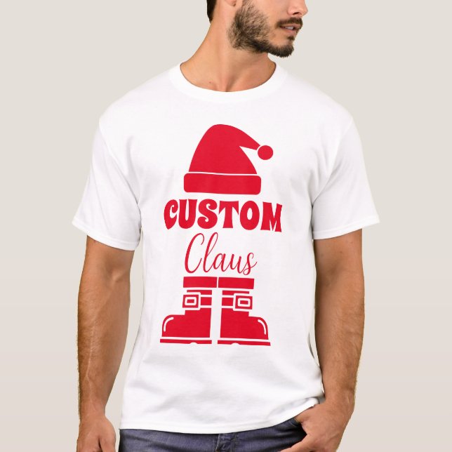 Custom Santa Claus T-Shirt Personalised Xmas Shirt (Front)