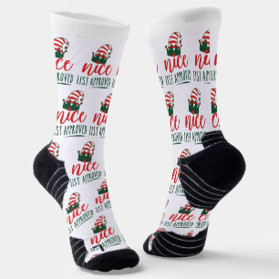 Custom Santa Elf Christmas, Nice List Approved Socks
