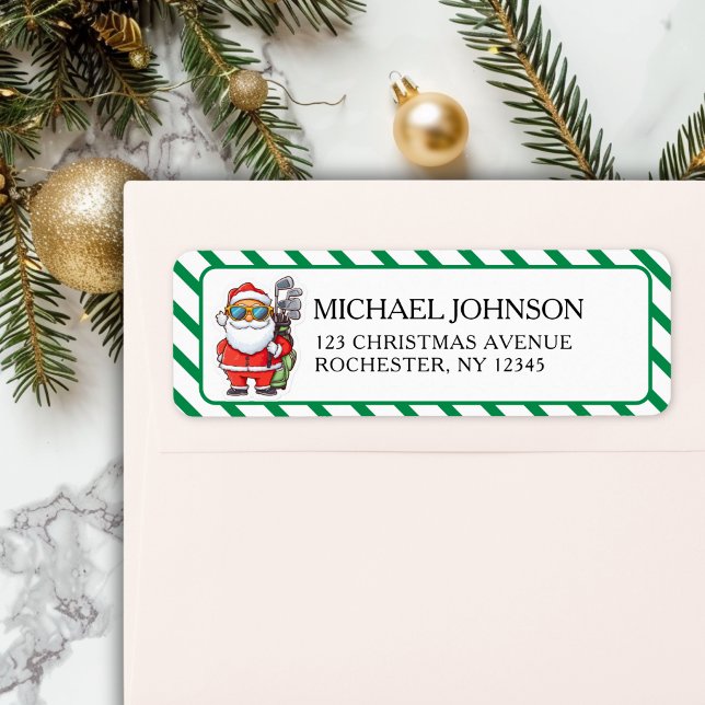 Custom Santa Golf Christmas - Funny Holiday Adress (Custom Santa Golf Christmas - Funny Holiday Adress Label)