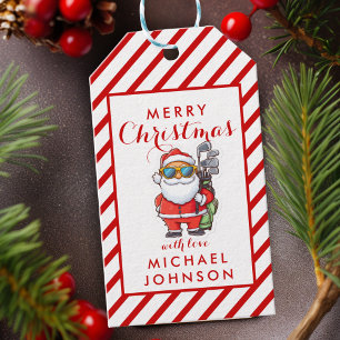 Custom Santa Golf Christmas- Funny Holiday Gift Tags