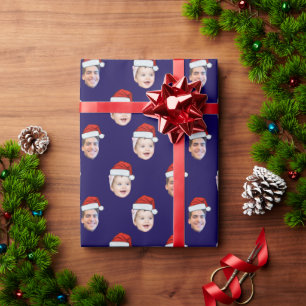 Custom Santa Hat Face Wrapping Paper
