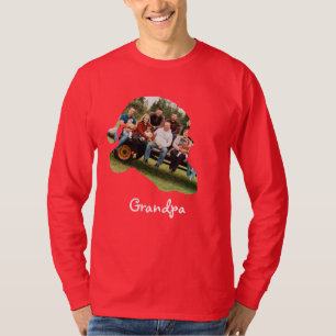 Custom Santa hat shape photo Christmas Family T-Shirt