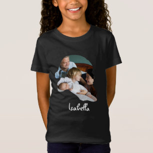 Custom Santa hat shape photo Christmas Family T-Shirt