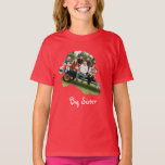 Custom Santa hat shape photo Christmas Family T-Shirt<br><div class="desc">Custom Santa hat shape photo matching Christmas Family design template. Personalise with your photo and family title or Name</div>