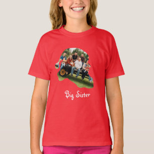 Custom Santa hat shape photo Christmas Family T-Shirt