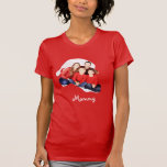 Custom Santa hat shape photo Christmas Family T-Shirt<br><div class="desc">Custom Santa hat shape photo matching Christmas Family design template. Personalise with your photo and family title or Name</div>