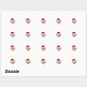 Custom Santa Hat Stickers, Face Photo Christmas Triangle Sticker