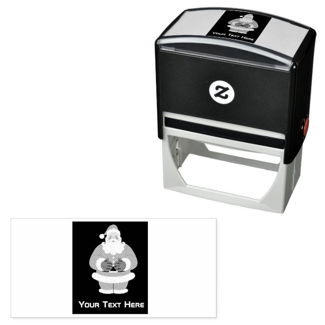 Custom Santa Image text Self Inking Rubber Stamp (In Situ)
